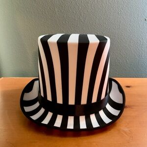 Beetle Juice Black & White Striped Party Top Hat
